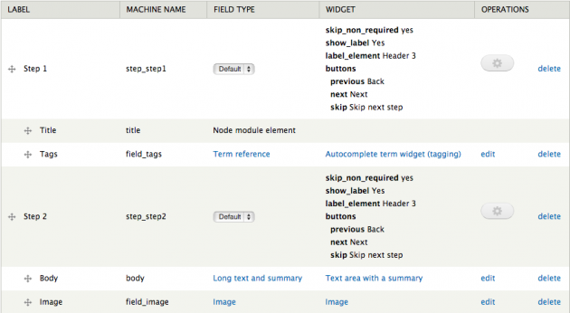 Configuring Node Multistep steps